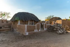 homes made from clay in thar desert due to poverty