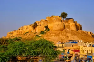 Jaisalmer fort shining as gold at the time of sunset