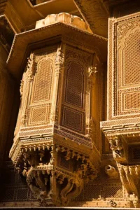 art on jaisalmer's yellow and golden stone