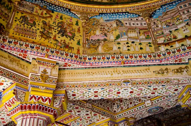paintings on the wall, thar desert, Rajasthan