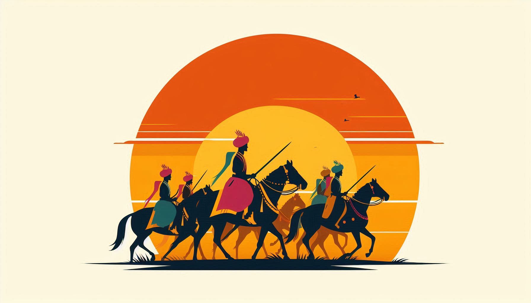 rajasthani warriors on horses