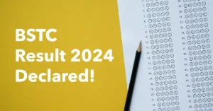OMR Sheet and some Text saying - BSTC 2024 Result declared