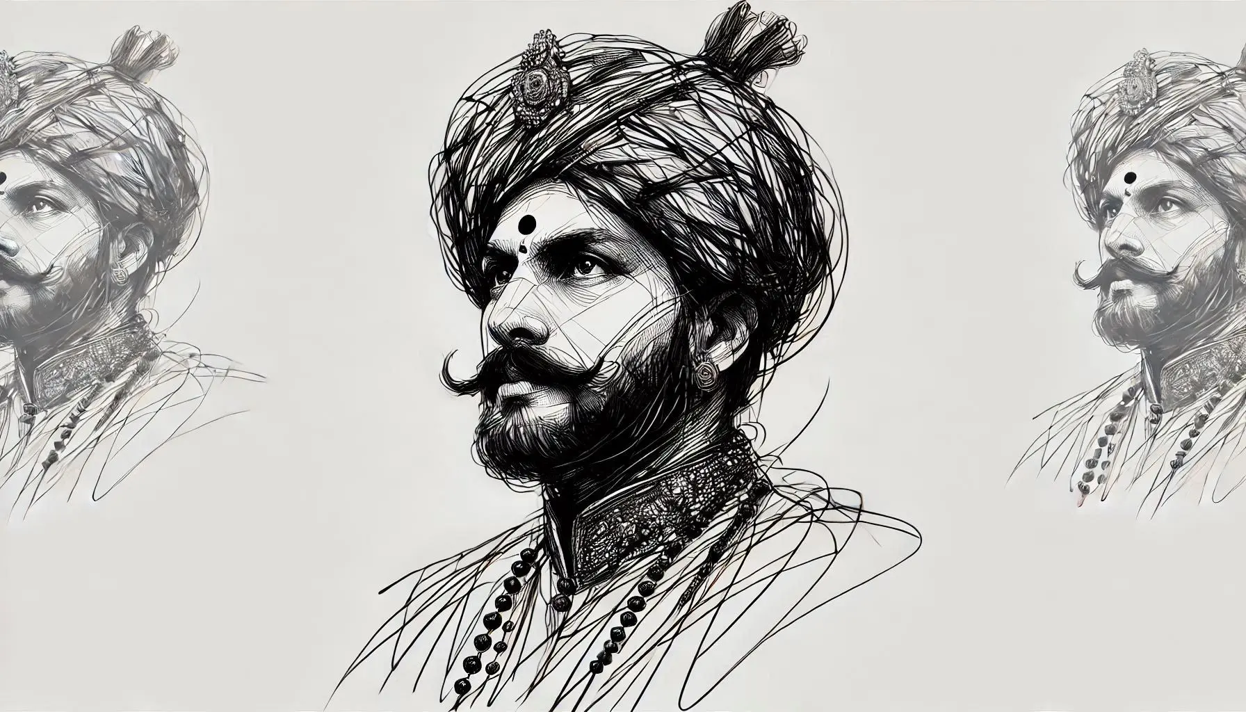 A sketch portrait of Jaichand of Kannauj (A North Indian King)